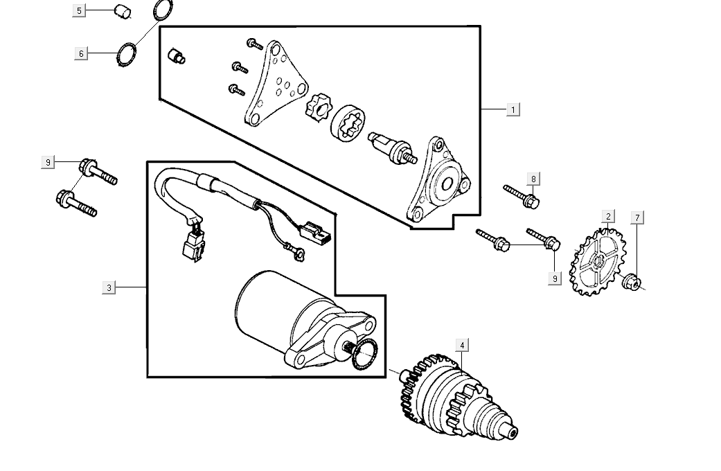 Startmotor - Bendix - OliepompKymco Super8 Street 50i Euro 4 matzwart