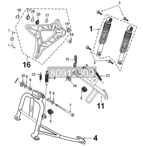 Suspension-stand Peugeot Tweet 125i E5 FL 2023-2025