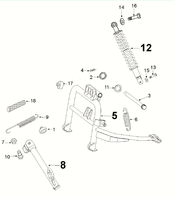 Suspension - stand Peugeot Django 4-takt E5