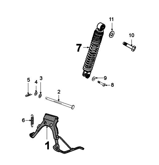 Suspension and stand Peugeot Kisbee 2-takt