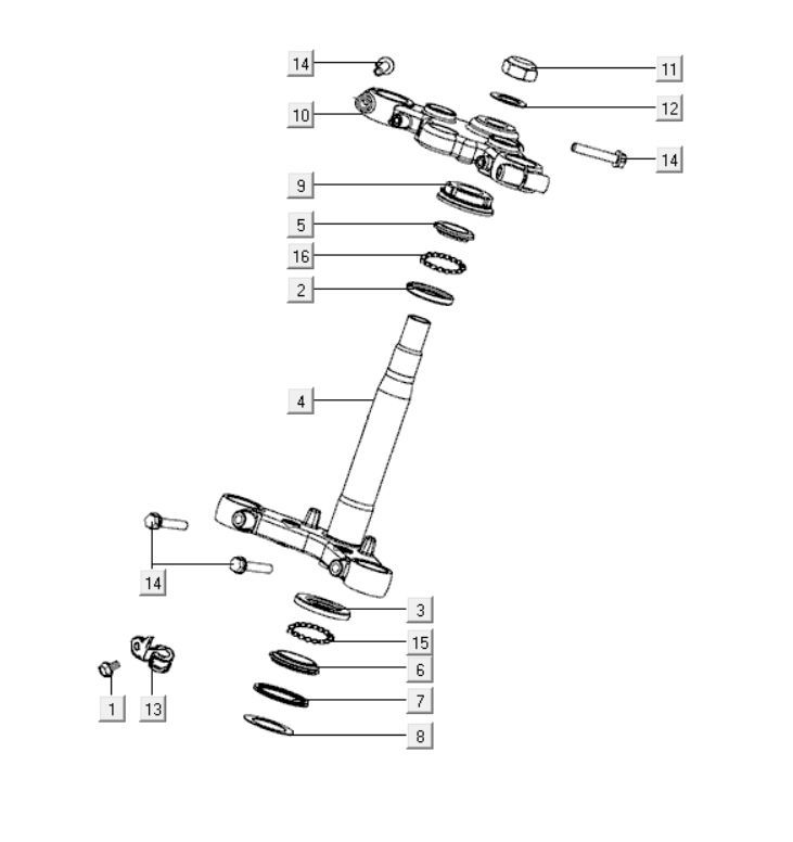 Kroonstuk - Balhoofdstel Kymco K-Pipe 125