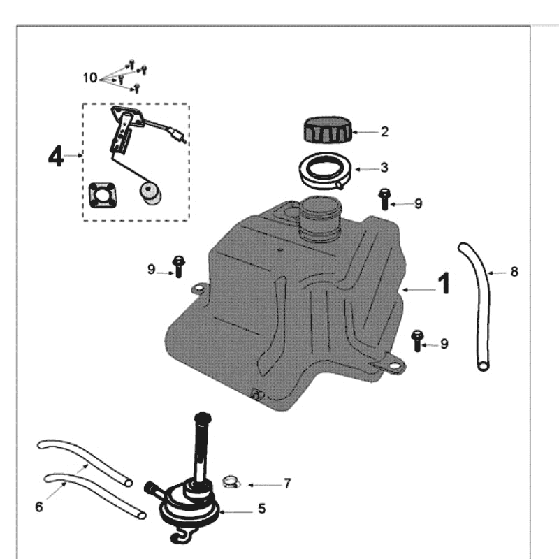Benzinetank - Benzinepomp Peugeot Kisbee zwart
