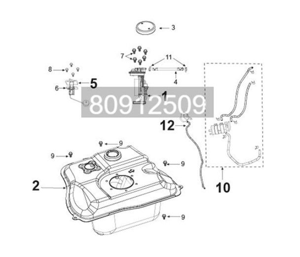 Tank fuel Peugeot Tweet 125i E5 FL 2023-2025