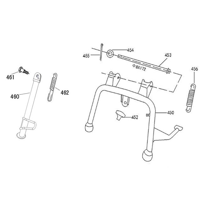 Middenstandaard - Zijstandaard China Zip