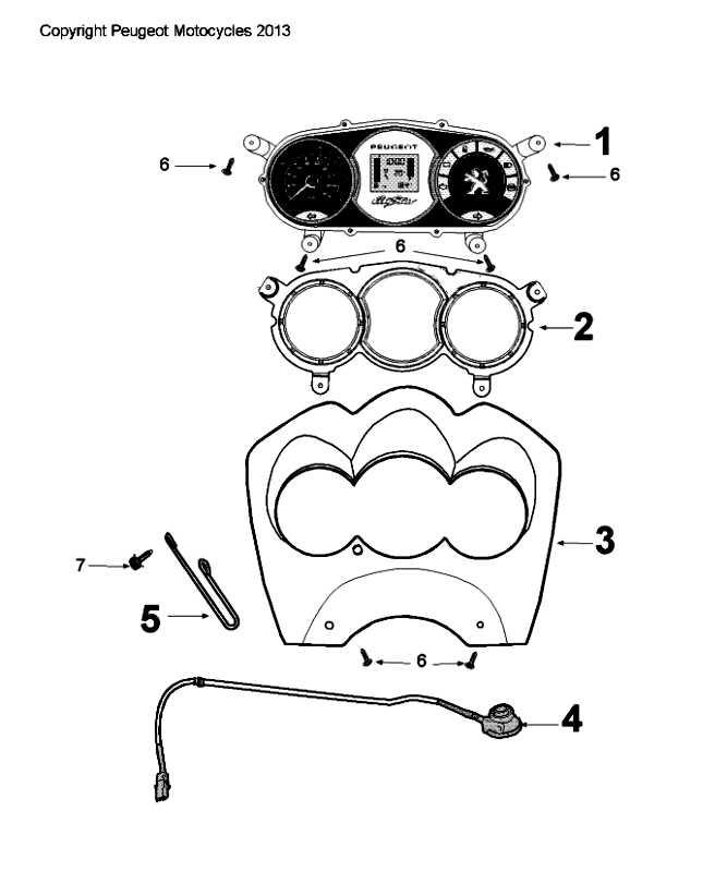 Kilometerteller - Cockpit Peugeot Citystar 50 Bruin