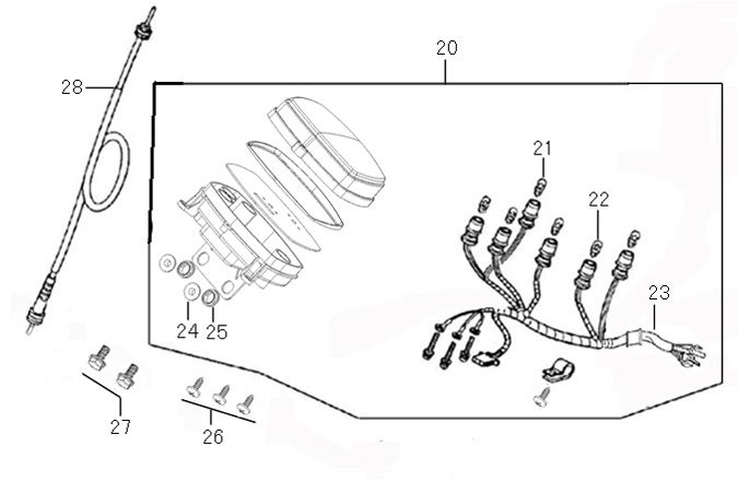 Kilometerteller - Cockpit Benzhou ZN50QT-36 champagne
