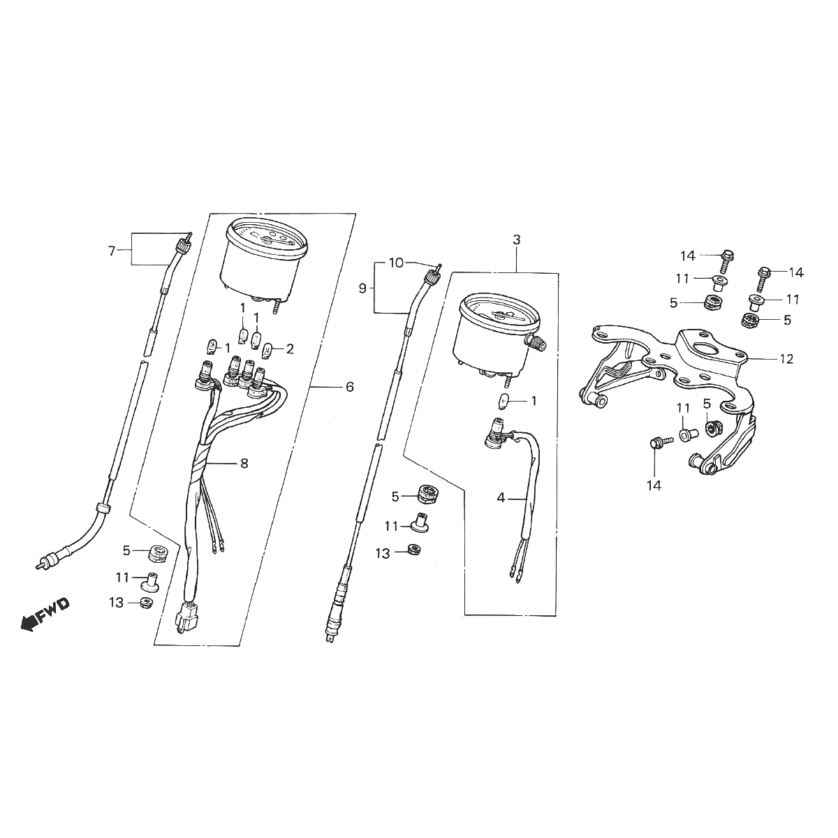 Kilometerteller - Cockpit Honda MTX 50/ MTX 80