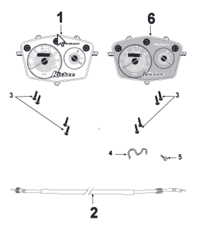 Kilometerteller - Cockpit Peugeot Kisbee rood