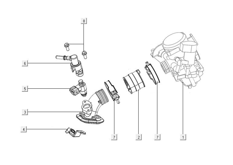 Throttle body assy Kymco Filly 50 E5+