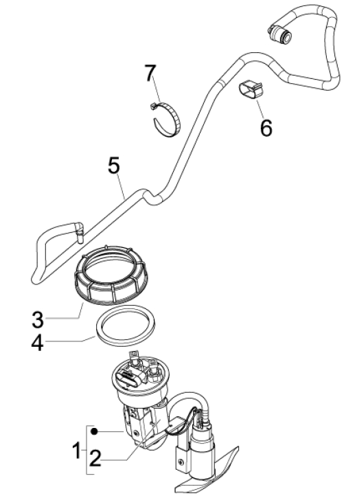 Benzinepomp Piaggio Beverly 125 RST 4V Euro 3 2010-2015