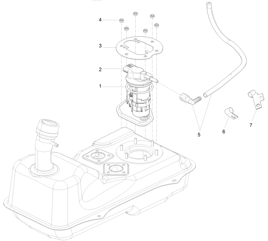 Benzinepomp Piaggio Fly 125 IE 4-takt 3V Euro 3