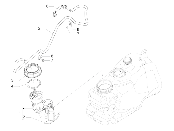 Benzinepomp Piaggio MP3 500 LT Business 2014-2016
