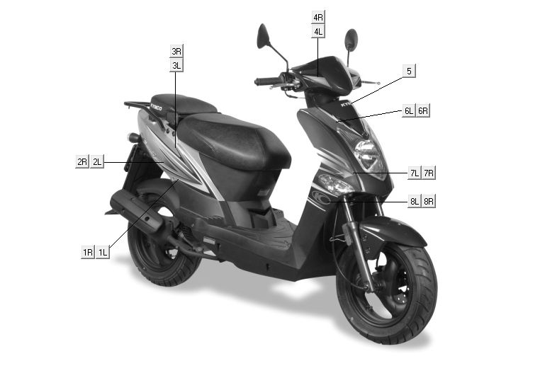 Emblemen - Stickers - Logo Kymco Agility Fat 12' 4-takt wit