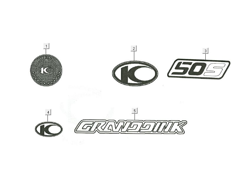 Emblemen - Stickers - Logo Kymco Grand Dink 2-takt antraciet