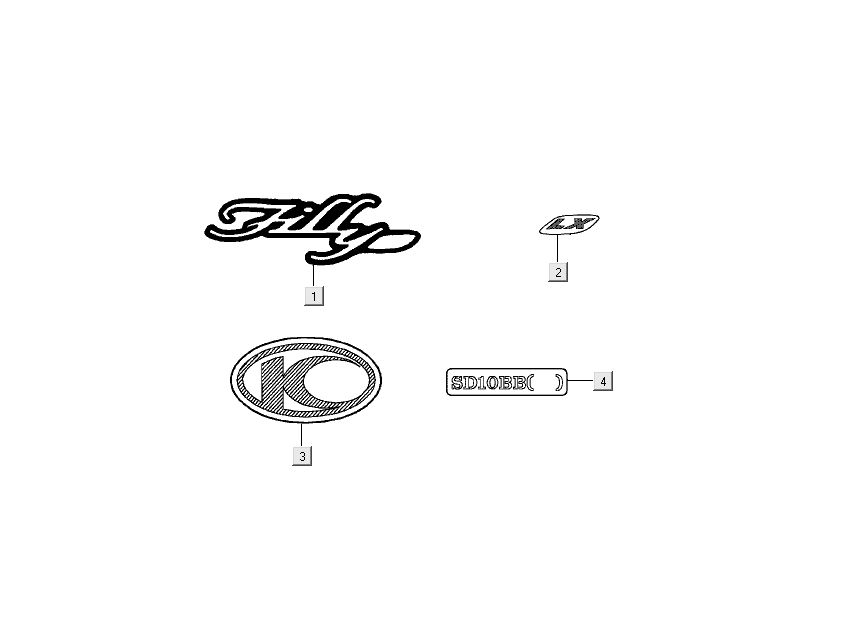 Emblemen - Stickers - Logo Kymco Filly 4-takt zilver