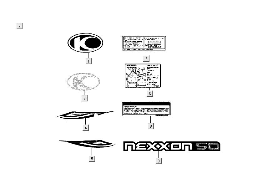 Emblemen - Stickers - Logo Kymco Nexxon 50 4-takt donkergrijs
