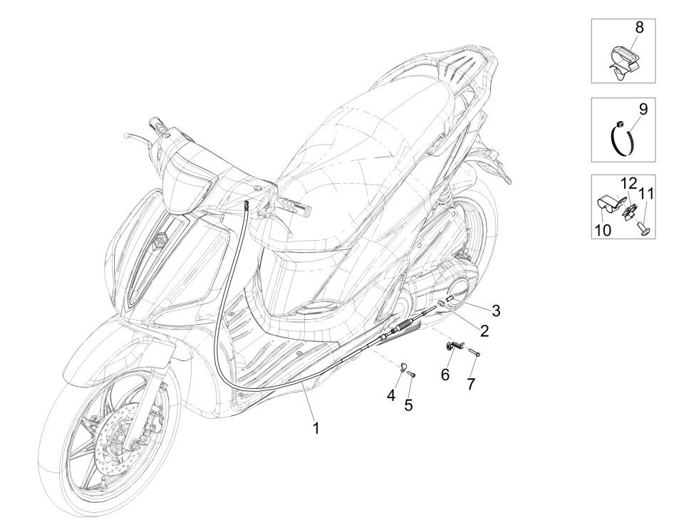 Achterremkabel Piaggio Liberty 125 IGET 3V ABS Euro 5