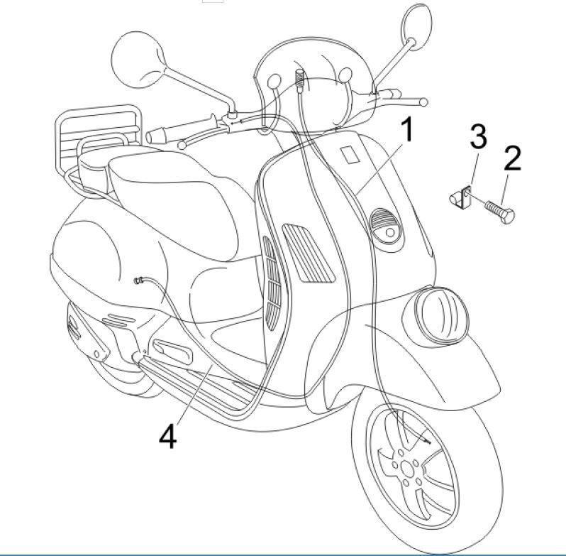 Kilometertellerkabel - Achterrremkabel Vespa GTV 250 ie 4V