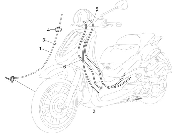 Kilometertellerkabel Piaggio Beverly 500 Euro 3 2007-2012