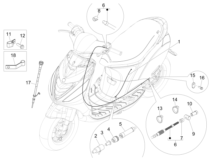 Gaskabel Piaggio Zip 50 SP 2-takt LC 2006-2013