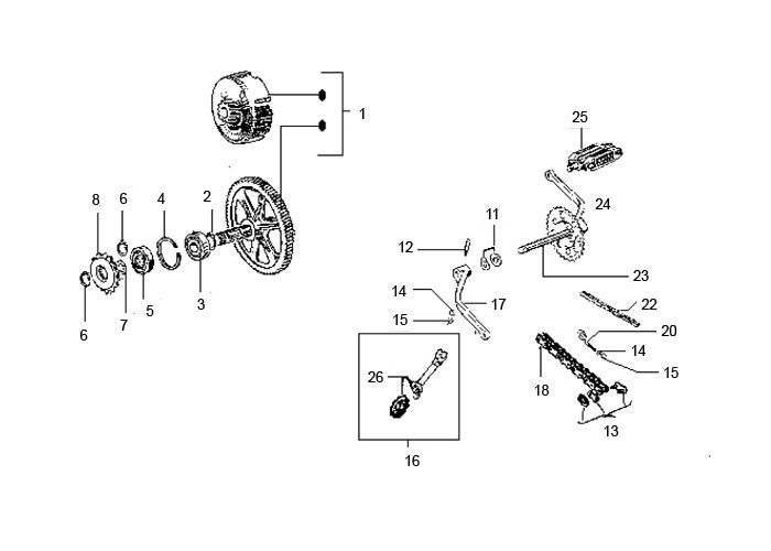 Trapas - Cranks - Pedalen 2 Puch Maxi