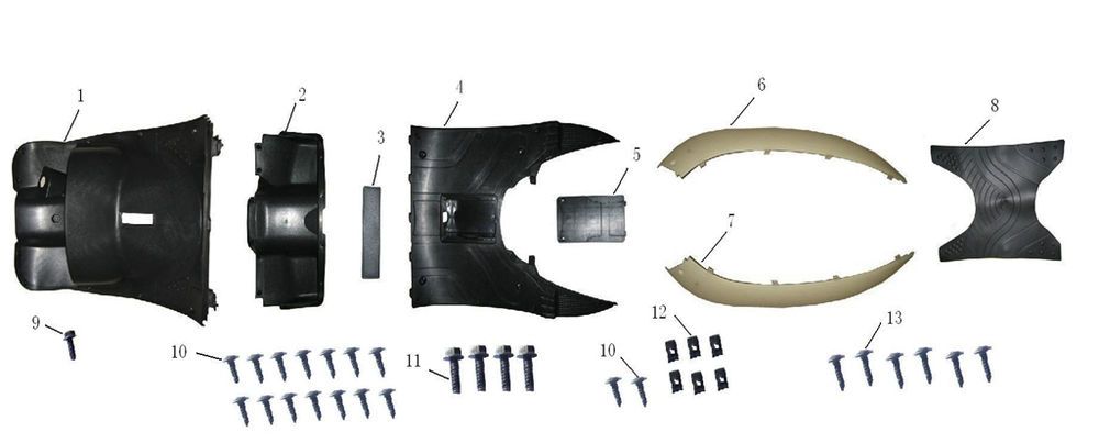 Treeplank - Beenschild China Jet Ten 4-takt