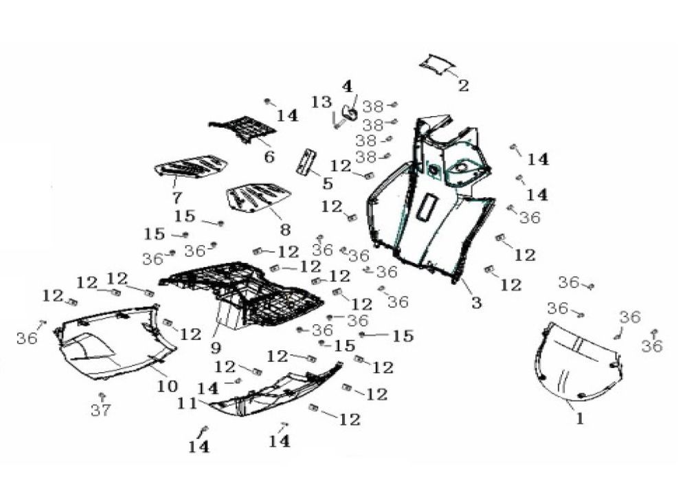 Treeplank - Onderspoiler Generic Ideo 50 2-takt koper 2010