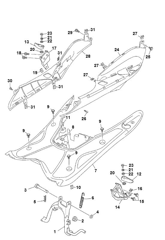 Treeplank - Onderspoiler Yamaha Neo's 50 2-takt AC ←2003