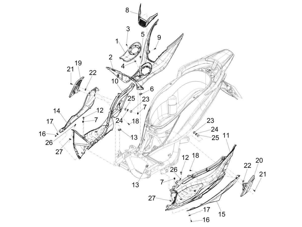 Treeplank Piaggio Medley 125 IE ABS Euro 4 2016-2019