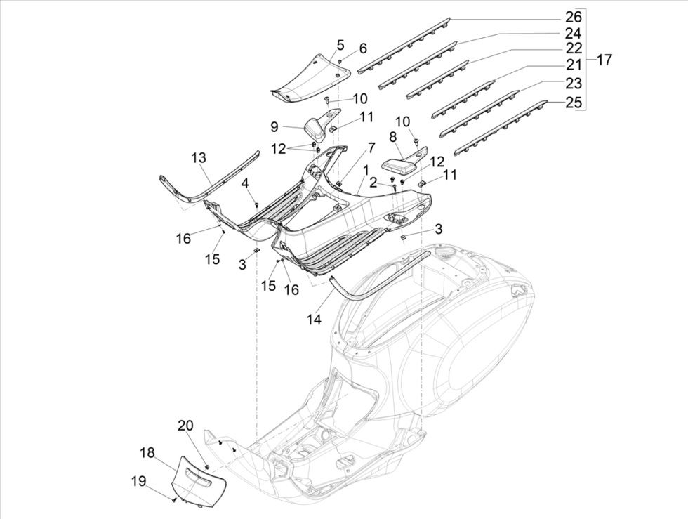 Treeplank Vespa Primavera 50 4-takt IGET 3V Euro 5