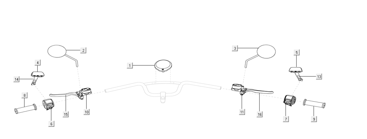 Kilometerteller - Cockpit - Stuurschakelaars Niu U Series
