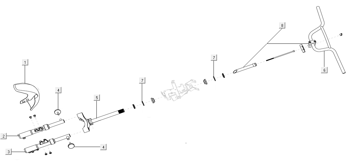 Voorvork - Balhoofdstel Niu U Series wit