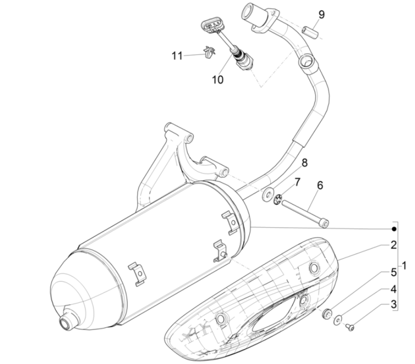 Uitlaat Piaggio Liberty 50 4-takt AC IGET 3V Euro 5