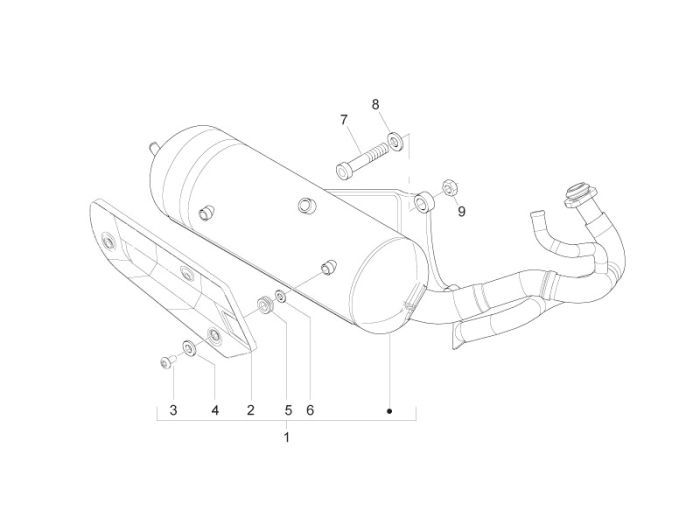 Uitlaat Piaggio Zip 2000 2-takt AC
