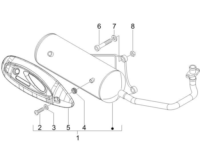 Uitlaat Piaggio New Fly 4-takt 2V