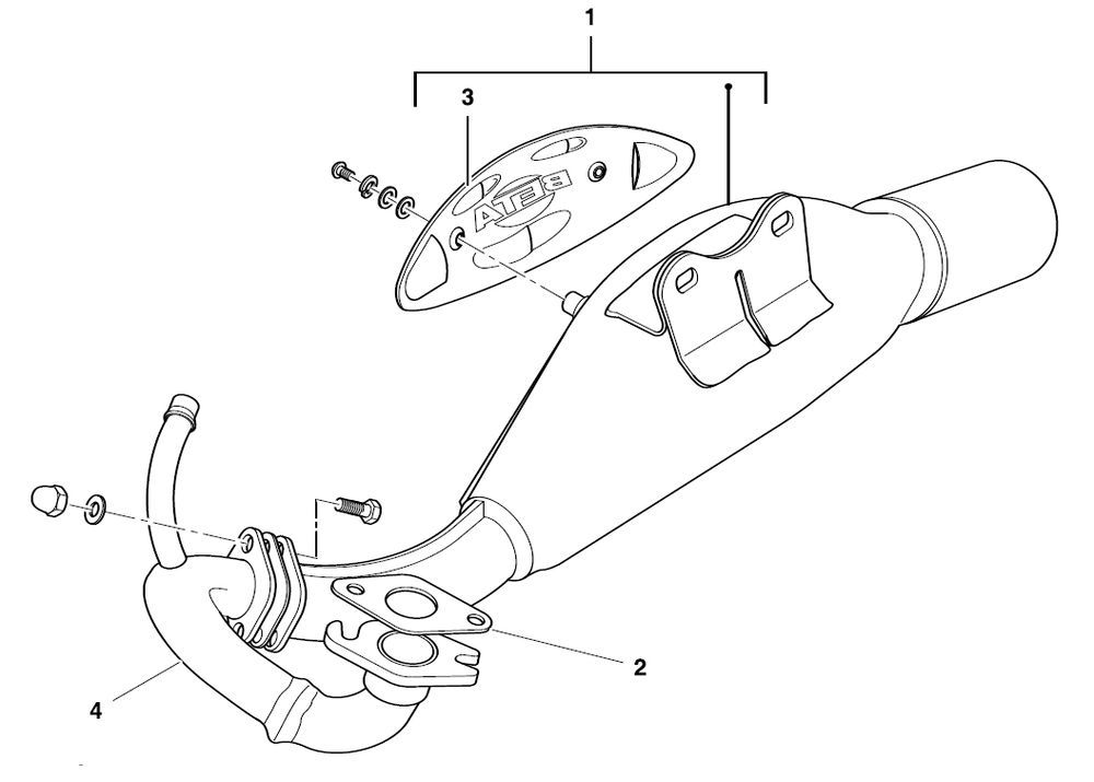 Uitlaat Beta Ark-k 50 2-takt LC blauw 2010