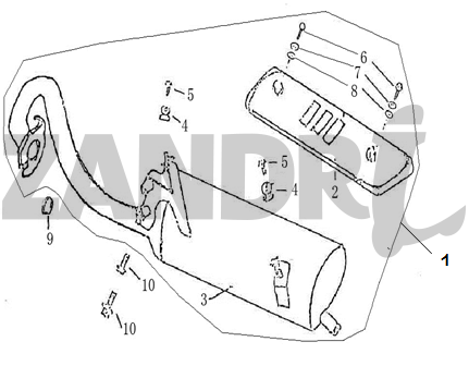 Uitlaat BTC Grande Retro GT1 zwart creme