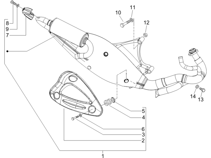 Uitlaat Gilera Runner 50 SP 50 2-takt LC 2010-2017