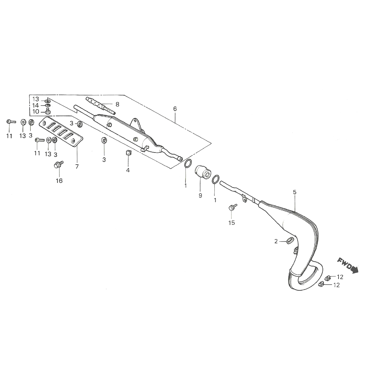 Uitlaat Honda MTX 50