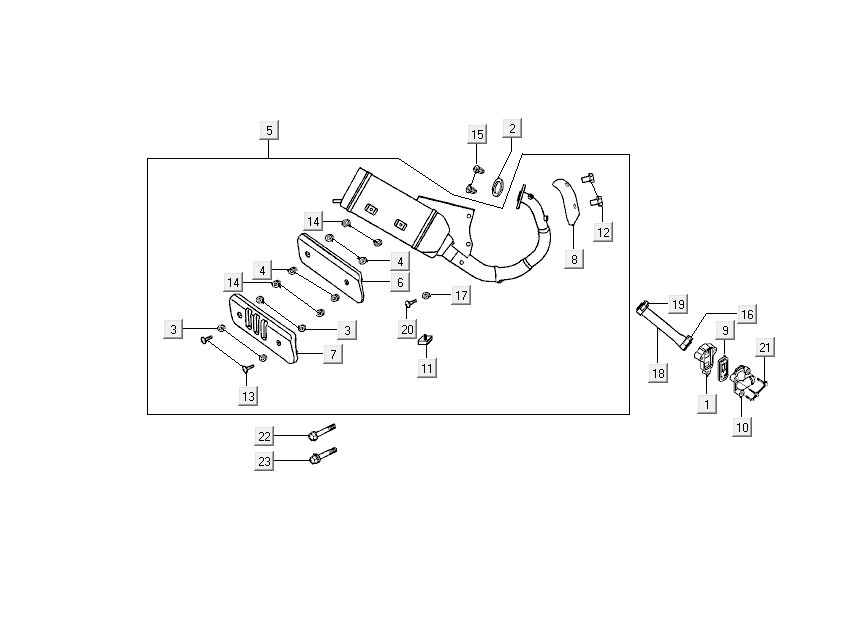 Uitlaat Kymco DJ 2-takt Zilver