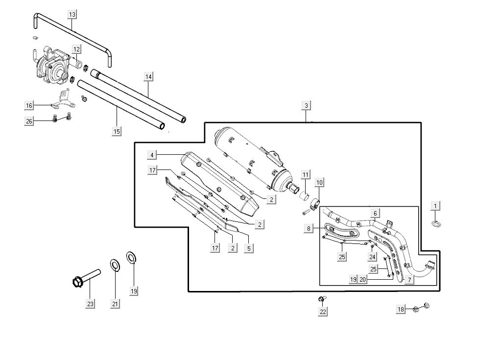 Uitlaat Kymco K-Pipe 4-takt Wit