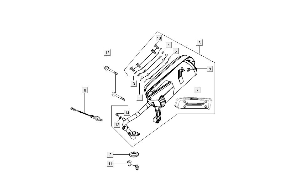 Uitlaat Kymco New Sento 50i 4-takt rood