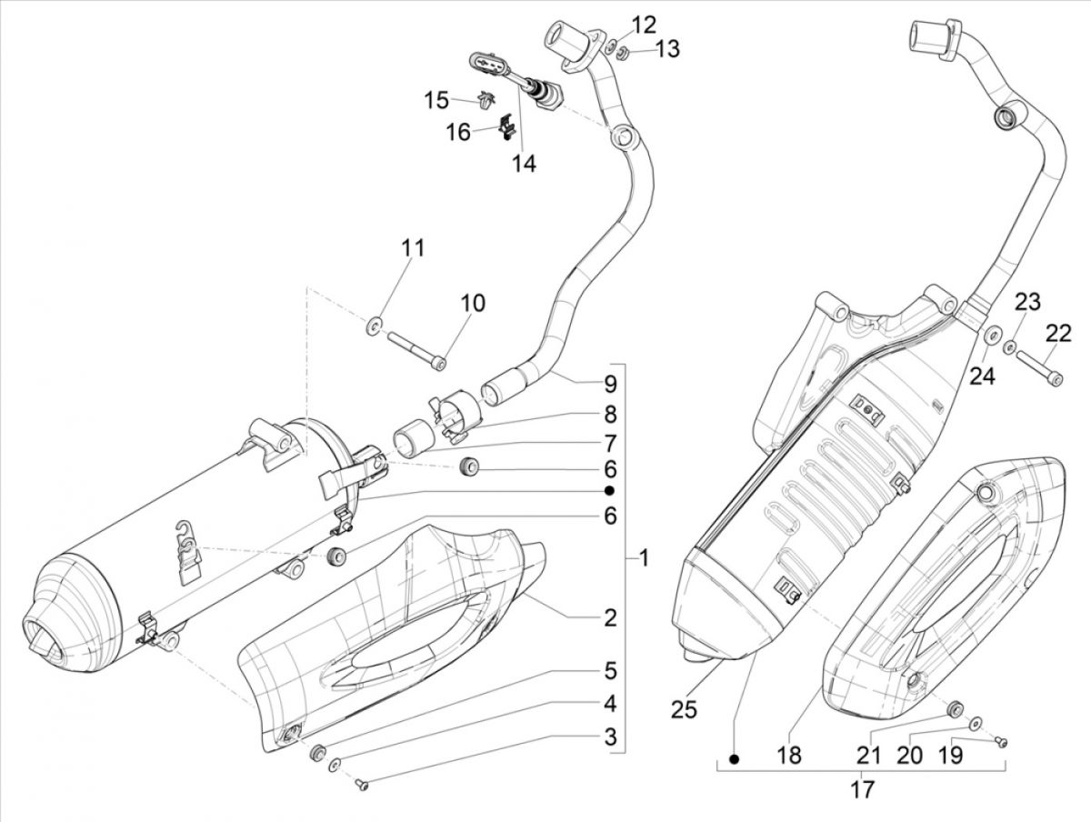 Uitlaat Piaggio Piaggio Liberty 125 IGET 3V IE ABS Euro 4 2015-2019