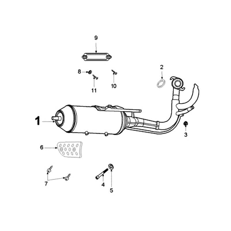 Uitlaat Peugeot Ludix 12 zwart