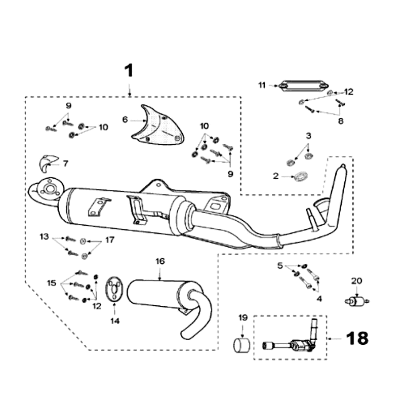 Uitlaat Peugeot Speedfight 3 50 2-takt LC blauw