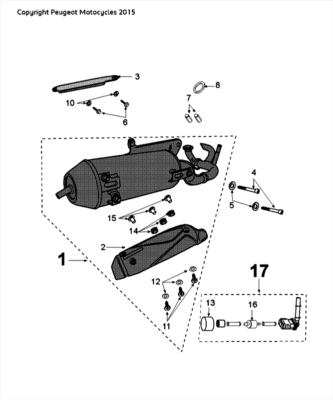 Uitlaat Peugeot Speedfight 4 50 2-takt LC zwartrood