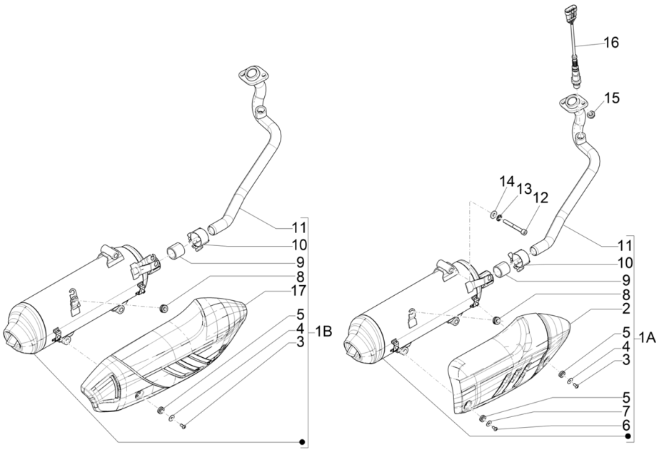 Uitlaat Piaggio Medley 150 IE ABS Euro 4 2016-2020