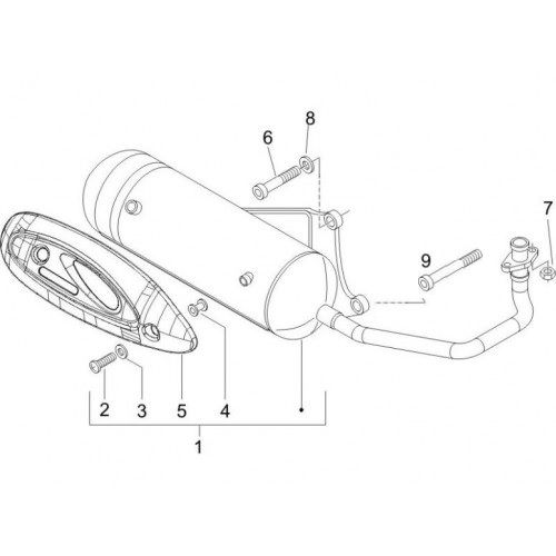 Uitlaat Piaggio Zip 2000 4-takt AC