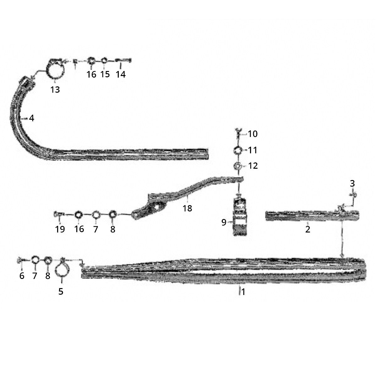 Uitlaat Zundapp C50 Sport 517-21LA
