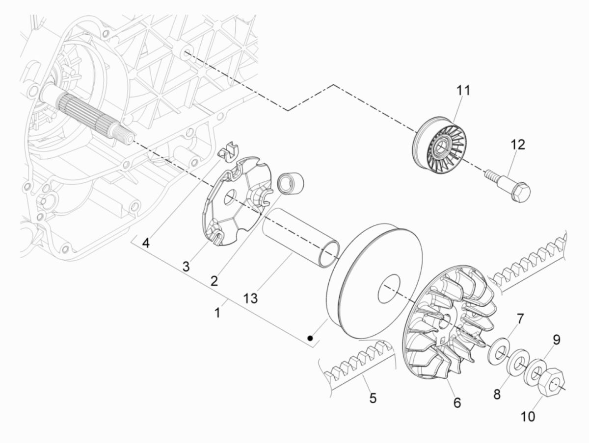Variateur - V-snaar Piaggio Beverly 300 IE ABS Euro 4 2016-2020